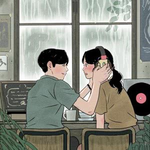 雨天听歌时，情侣的专属甜蜜动漫头像来啦🎵