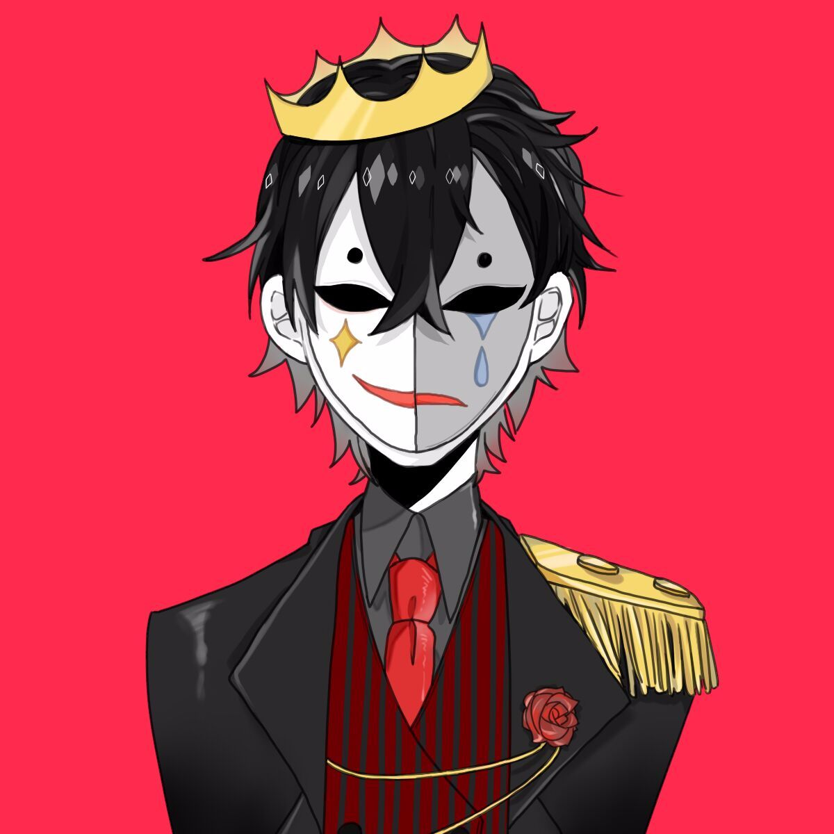 超有冲击力！头戴王冠似哭似笑的小丑头像图片