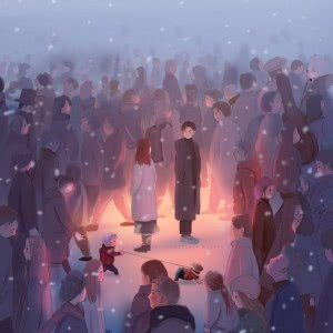 人群中离别感情侣头像图片，分别的氛围感拉满