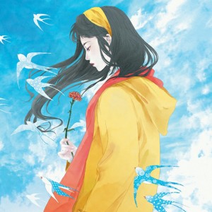 一眼心动!拿花低头的漫画女生头像