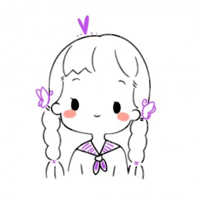 简笔画情侣头像一男一女分开,一起在网络世界撒糖吧!