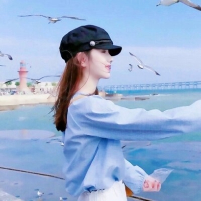 超绝蓝色系一左一右真人情侣头像来袭！