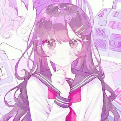 超萌淡紫色动漫女生QQ头像来袭