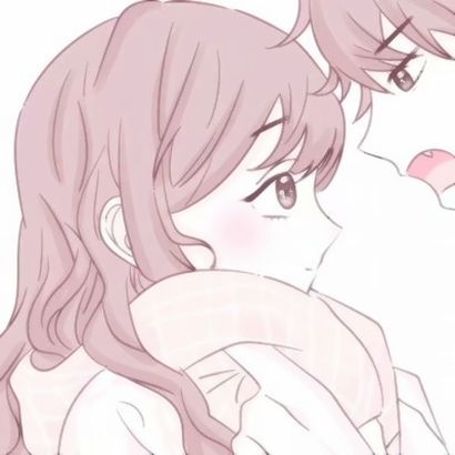 软萌可爱浅粉色情侣头像 简约清新风 微信 /QQ情侣头像首选