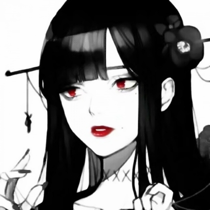 黑白很丧的女生头像动漫合集