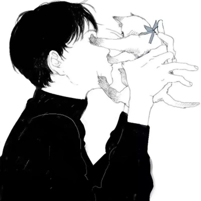 动漫男生头像黑白伤感 男生头像 第15张
