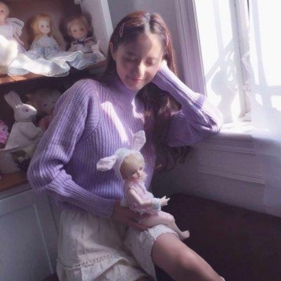 紫色头像女生潮真人 情侣头像 第18张