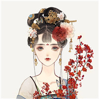 唯美古风女子手绘头像 女生头像 第15张