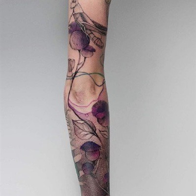 超酷！水墨植物花臂纹身部位男生头像来袭