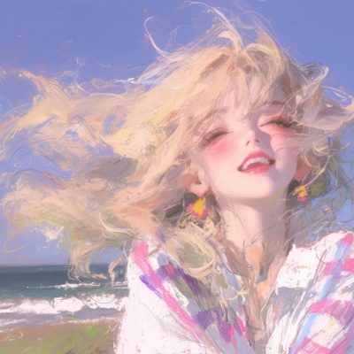 被自由感油画系女头美到!似天空般晴朗