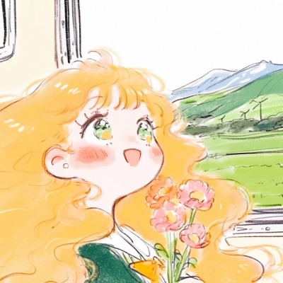 彩色手绘女生头像可爱,灵动又俏皮