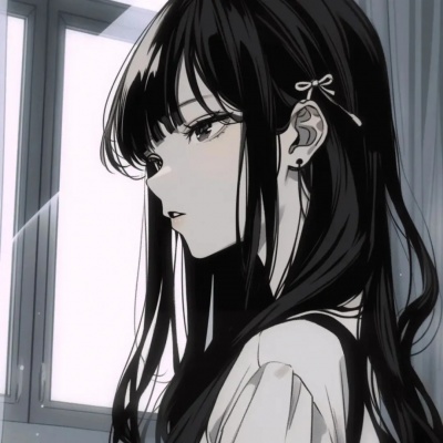 动漫女头黑白高级感，让人一眼就沦陷