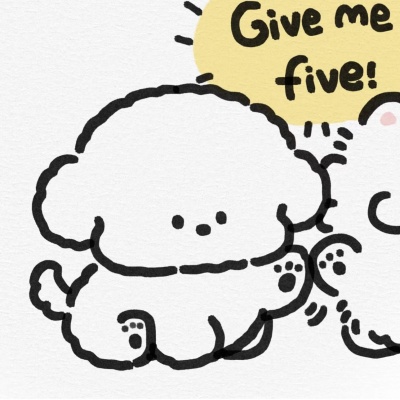 超可爱的狗狗手绘卡通情头分享