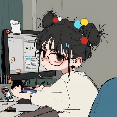 女生可爱手绘漫画打工人日常工作头像分享