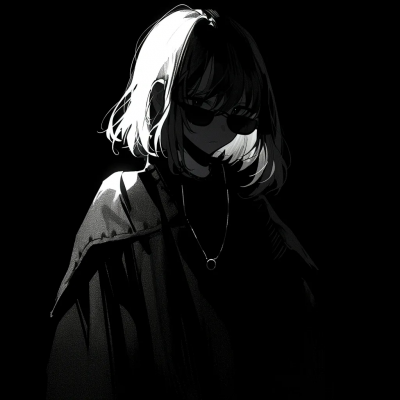 超有质感！超酷一男一女黑白手绘动漫情侣头像分享