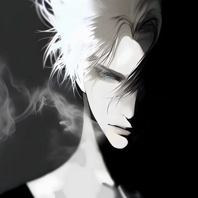 超绝!暗黑系emo风动漫黑白男头来袭,氛围感直接拉满