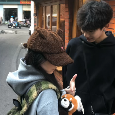 街道真人双人情侣头像