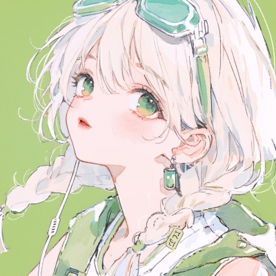 薄荷绿手绘卡通女生头像合集｜清新治愈系少女