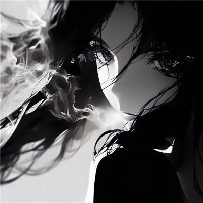 黑白emo氛围高冷动漫女头|疏离感拉满