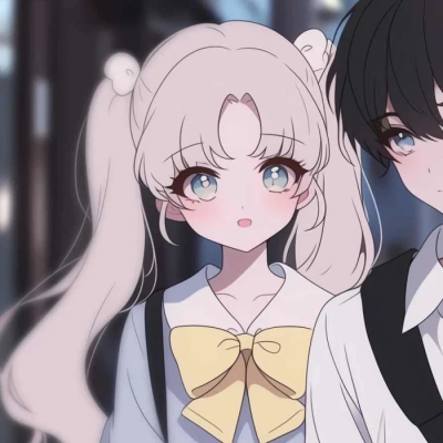 动漫卡通情侣头像一左一右，亮眼的情侣档