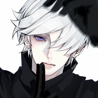 被狠狠拿捏住的黑白色高级感动漫男生头像