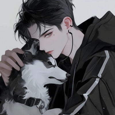 超酷预警！个性动漫男生抱狗头像来袭
