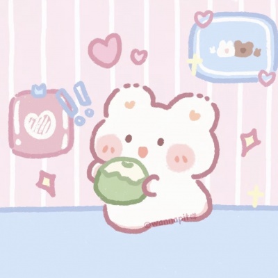 可爱一左一右熊熊与兔兔的甜蜜情头来袭！