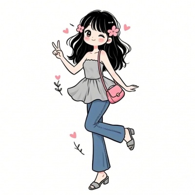 萌化啦!可爱简笔画白底卡通女生头像推荐