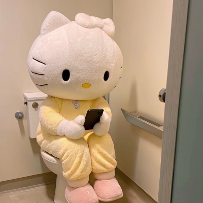 玩手机的超可爱HelloKitty头像🥰超萌