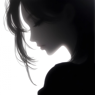 唯美黑白动漫女生头像✨