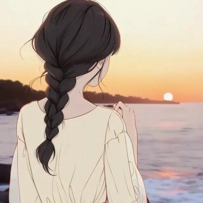 可爱手绘背影卡通女生头像,萌翻啦!