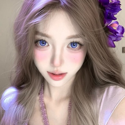 被紫色系唯美女头美哭啦