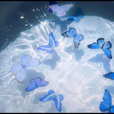 唯美蓝色背景图片头像