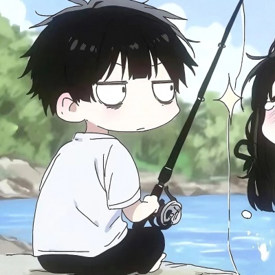 搞怪可爱一左一右钓鱼卡通情头合集