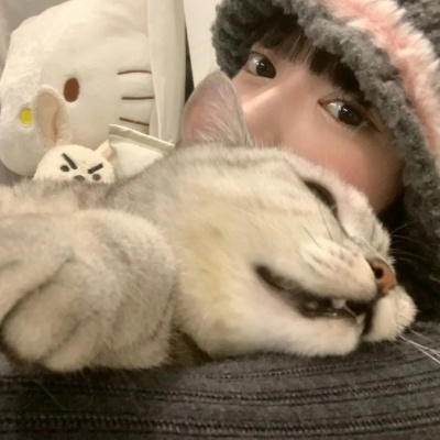 萌化啦！软fufu猫咪搭配甜妹的可爱抱猫女头来啦