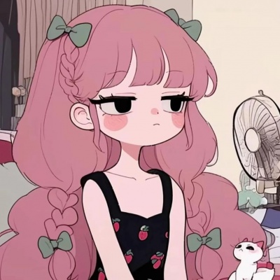 软萌粉色卡通长发女头｜高清晰无水印 少女心爆棚