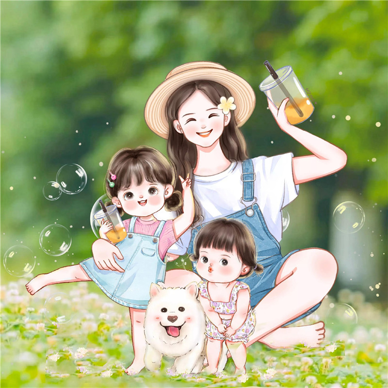 超绝！唯美清新母女亲子卡通头像来袭