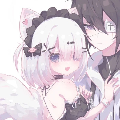 动漫情侣头像一左一右两张，二次元高甜必备